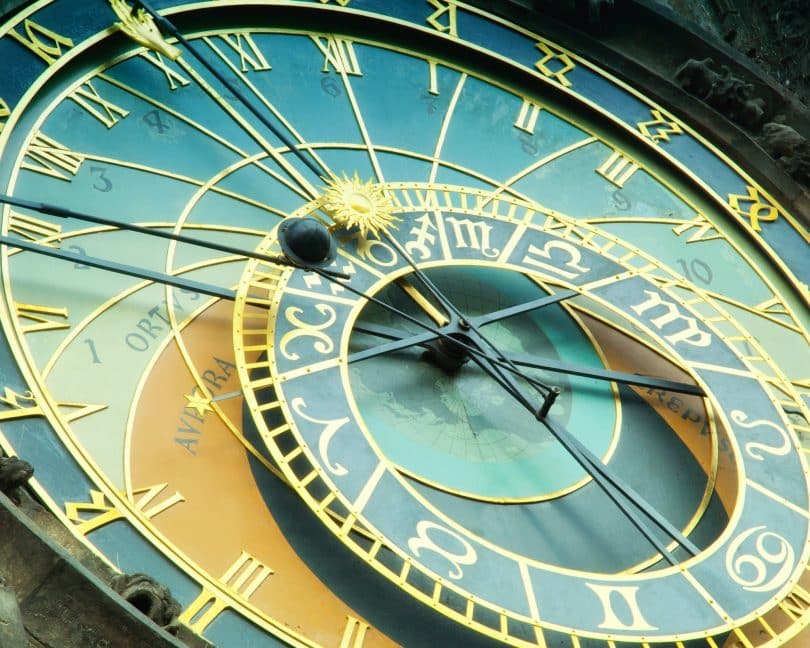 Close up detail of bohemian astronomical clock