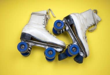 A picture of white skates