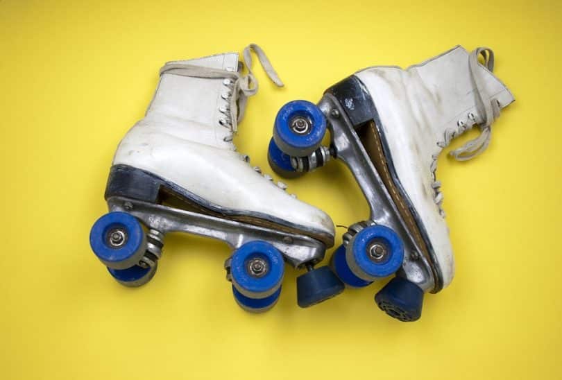 A picture of white skates