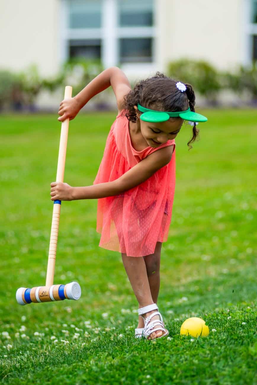 Bex Sport Set Da Croquet Da Giardino 6 Mazze In Legno - Completo Di 10 Porte E Palline